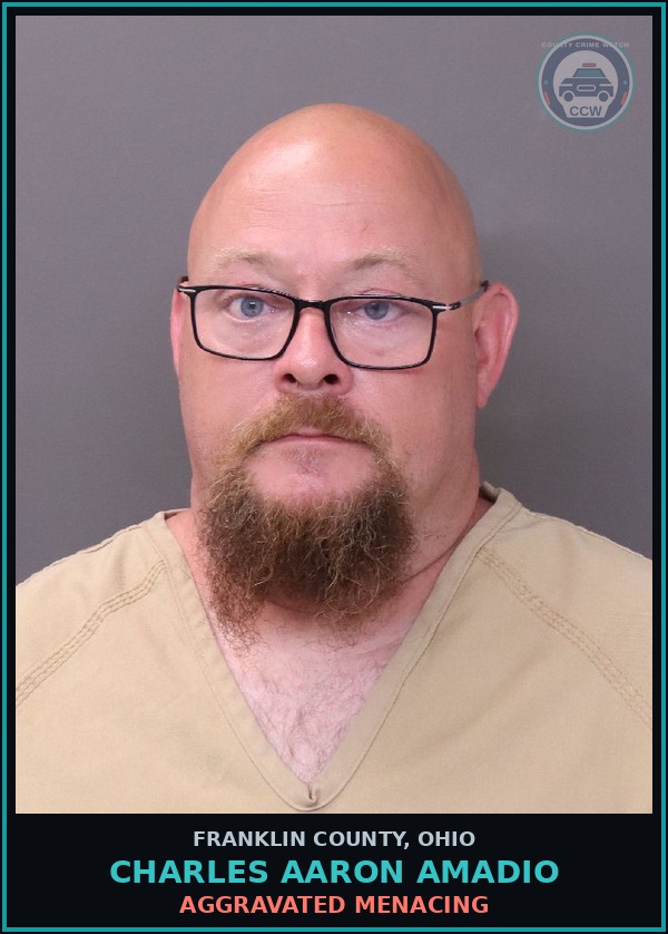 Booking mugshot of Charles Aaron Amadio in Franklin County