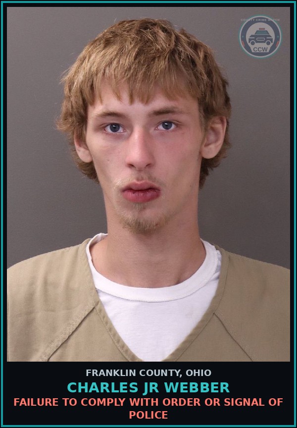 Booking mugshot of Charles Jr Webber in Franklin County