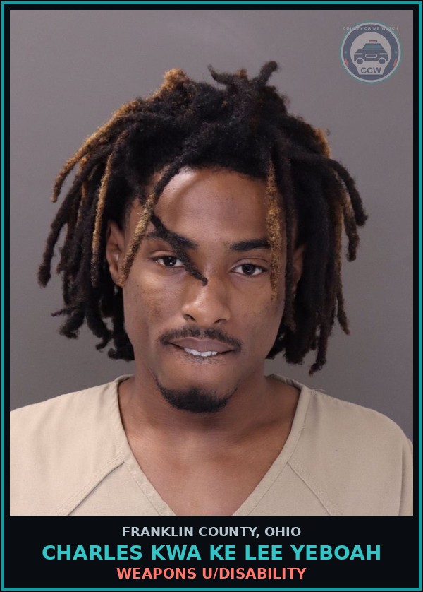 Booking mugshot of Charles Kwa Ke Lee Yeboah in Franklin County