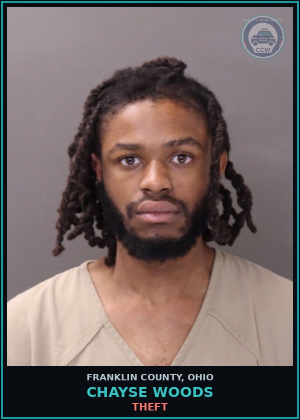 Booking mugshot of Chayse Woods in Franklin County