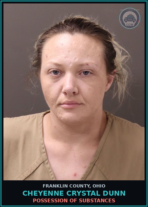 Booking mugshot of Cheyenne Crystal Dunn in Franklin County