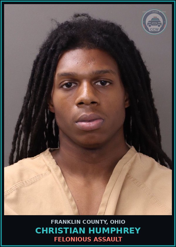 Booking mugshot of Christian Humphrey in Franklin County