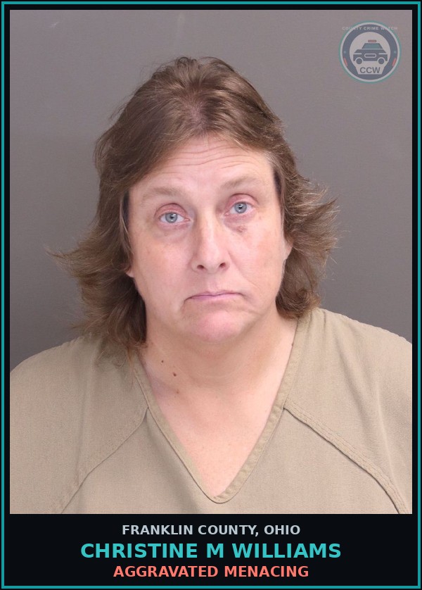 Booking mugshot of Christine M Williams in Franklin County