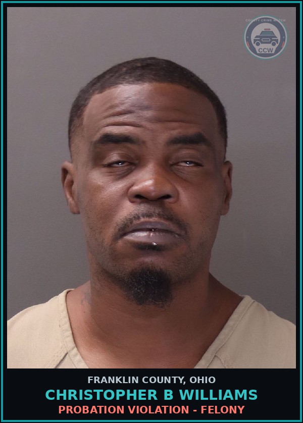 Booking mugshot of Christopher B Williams in Franklin County