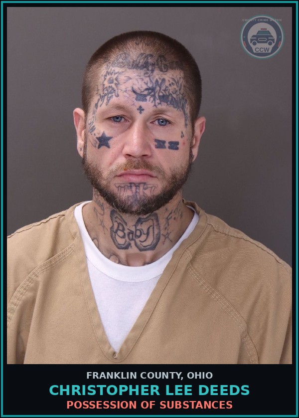 Booking mugshot of Christopher Lee Deeds in Franklin County
