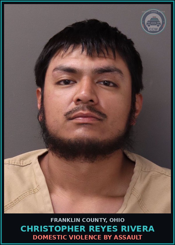 Booking mugshot of Christopher Reyes Rivera in Franklin County
