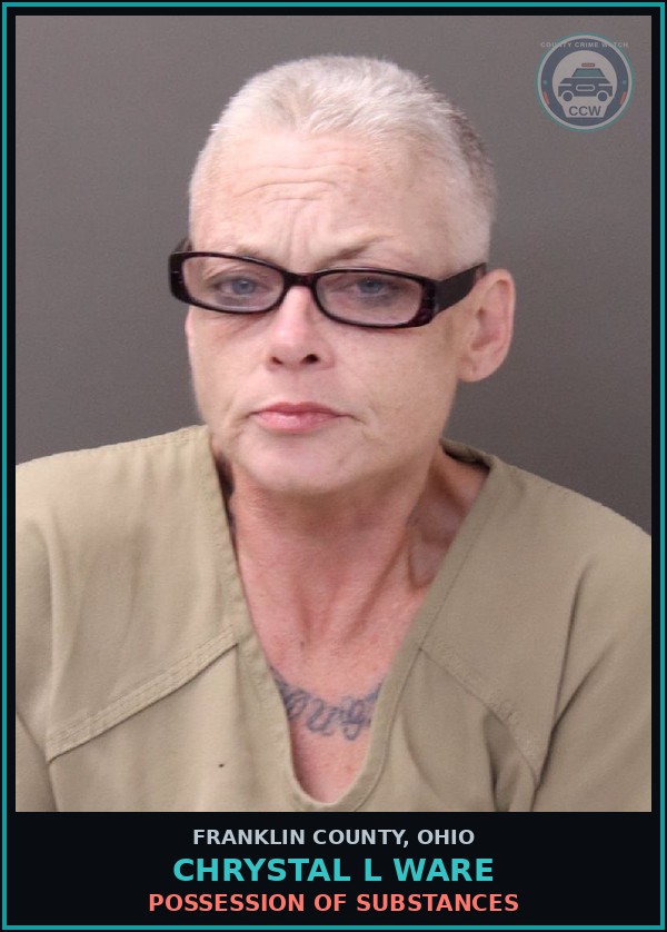 Booking mugshot of Chrystal L Ware in Franklin County