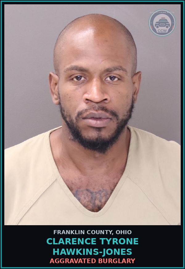 Booking mugshot of Clarence Tyrone Hawkins-Jones in Franklin County