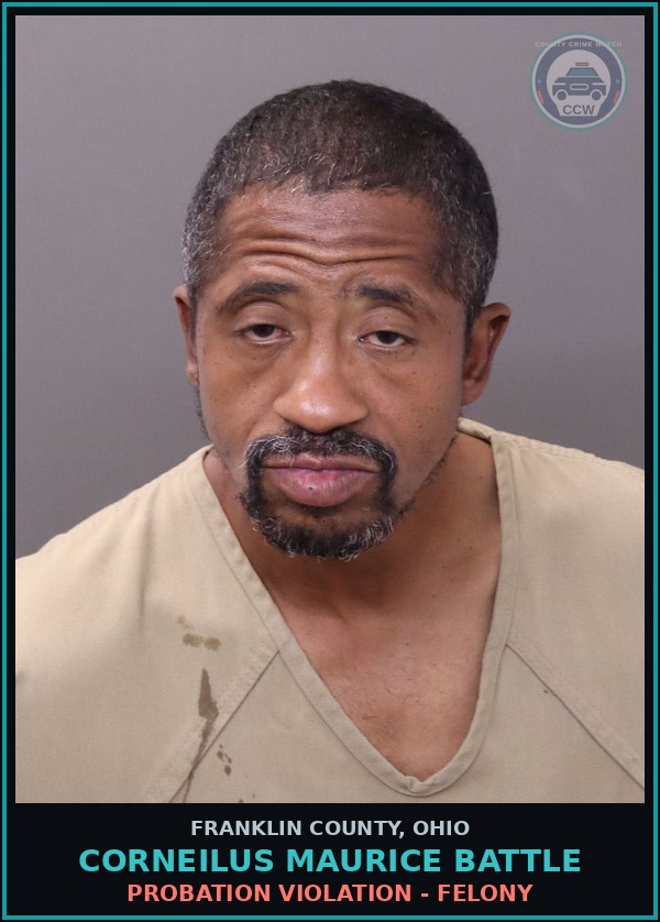 Booking mugshot of Corneilus Maurice Battle in Franklin County