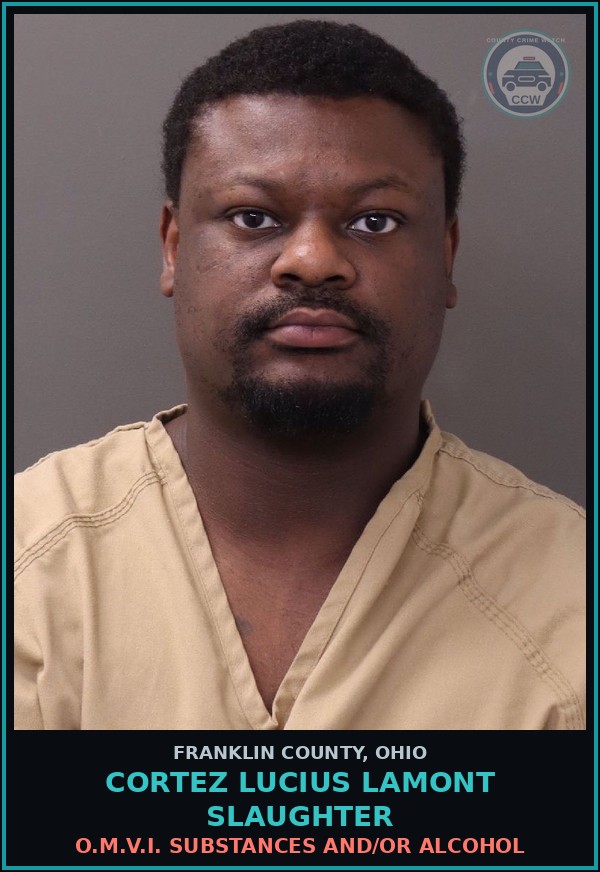 Booking mugshot of Cortez Lucius Lamont Slaughter in Franklin County