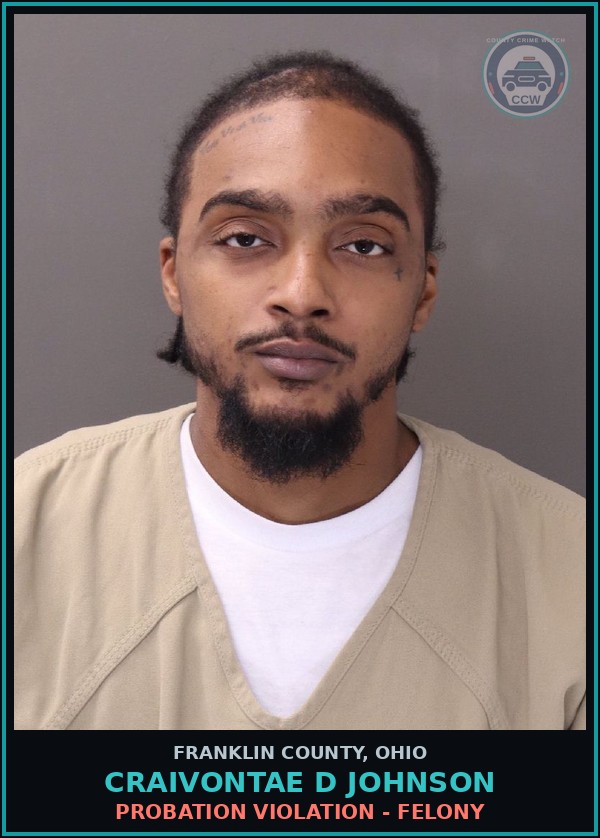 Booking mugshot of Craivontae D Johnson in Franklin County