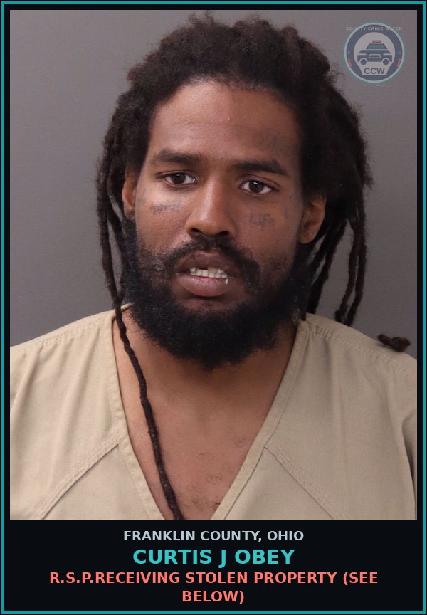 Booking mugshot of Curtis J Obey in Franklin County
