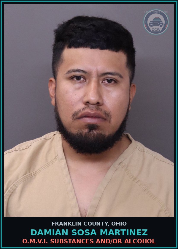 Booking mugshot of Damian Sosa Martinez in Franklin County