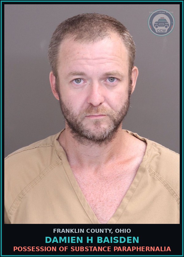 Booking mugshot of Damien H Baisden in Franklin County