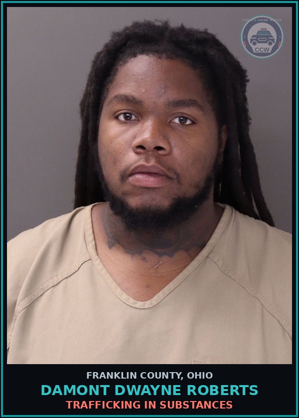 Booking mugshot of Damont Dwayne Roberts in Franklin County