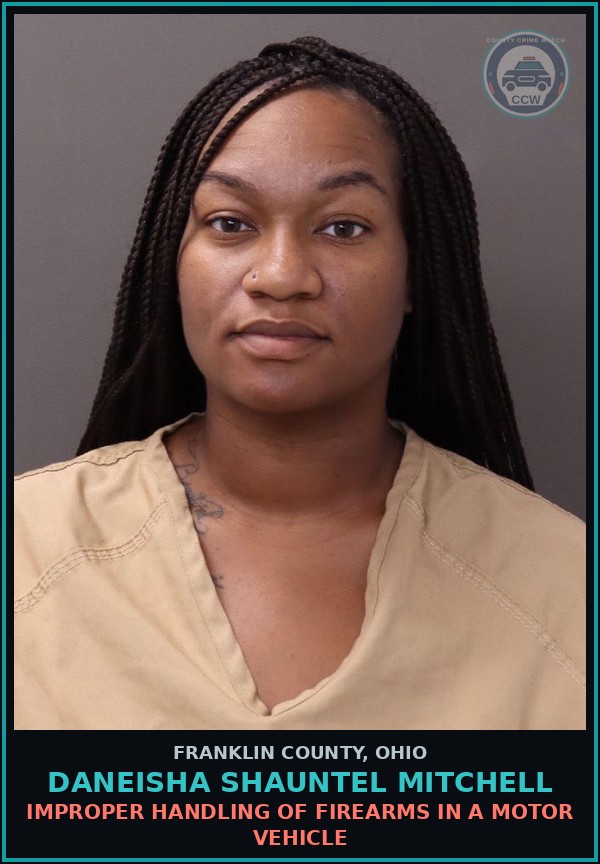 Booking mugshot of Daneisha Shauntel Mitchell in Franklin County