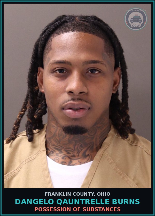 Booking mugshot of Dangelo Qauntrelle Burns in Franklin County