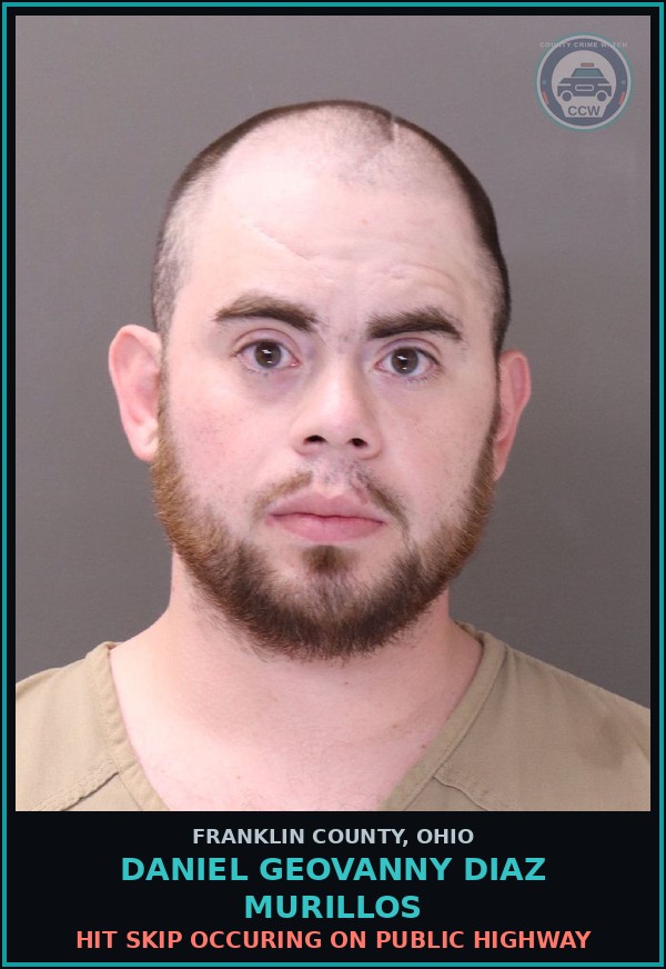 Booking mugshot of Daniel Geovanny Diaz Murillos in Franklin County