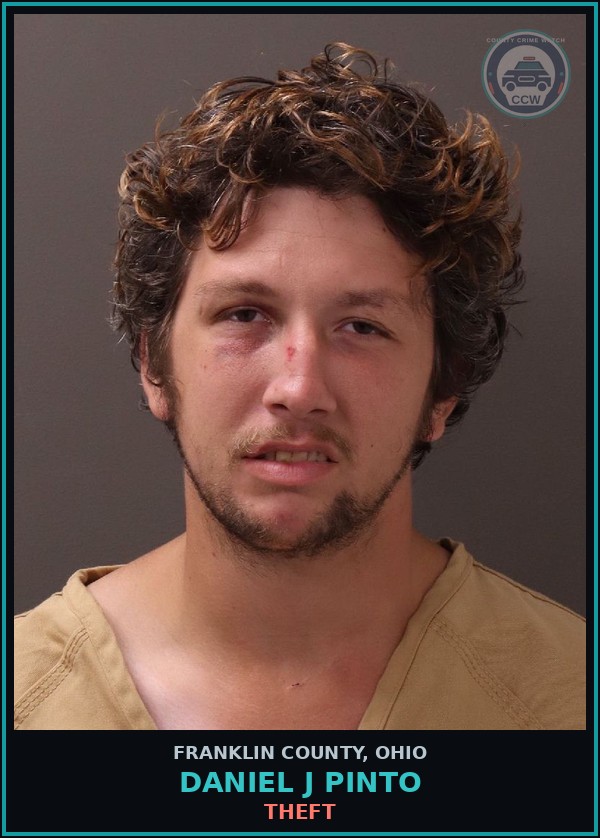 Booking mugshot of Daniel J Pinto in Franklin County
