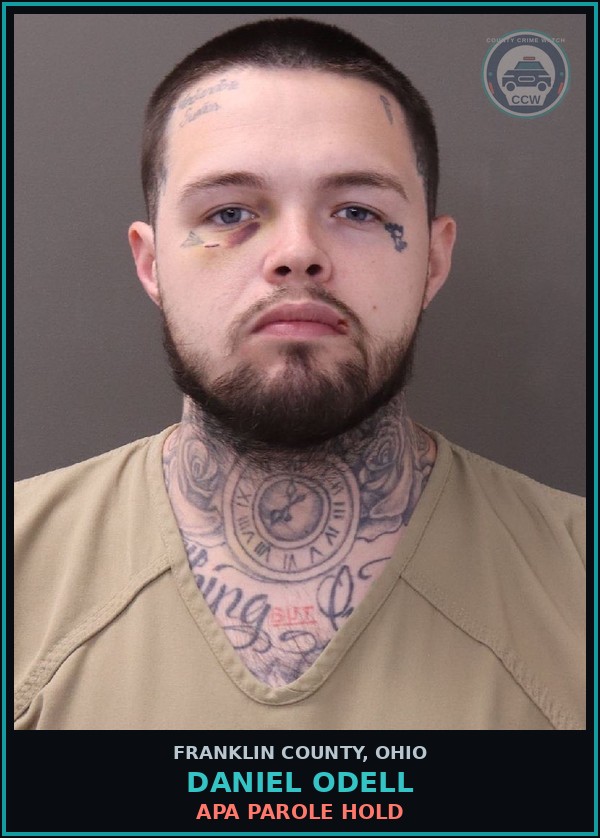 Booking mugshot of Daniel Odell in Franklin County