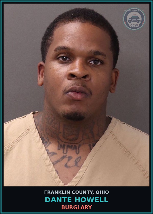 Booking mugshot of Dante Howell in Franklin County