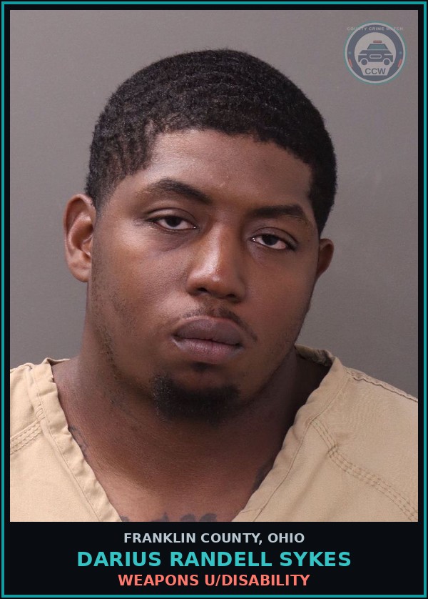 Booking mugshot of Darius Randell Sykes in Franklin County