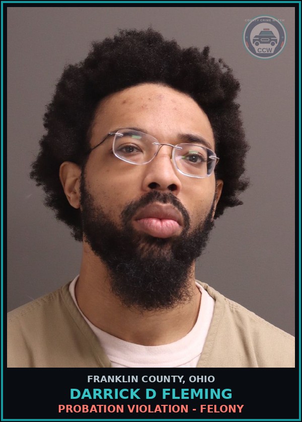 Booking mugshot of Darrick D Fleming in Franklin County