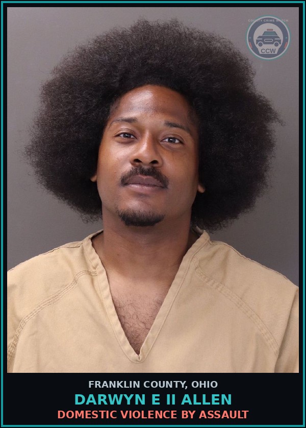Booking mugshot of Darwyn E Ii Allen in Franklin County
