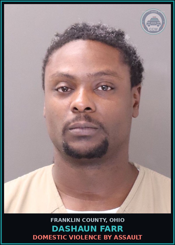 Booking mugshot of Dashaun Farr in Franklin County