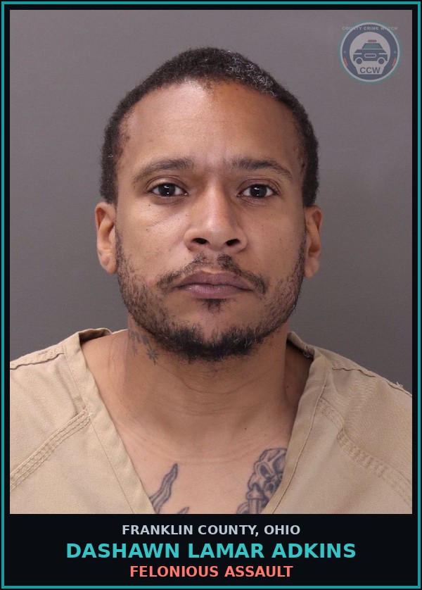 Booking mugshot of Dashawn Lamar Adkins in Franklin County