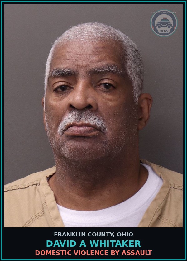 Booking mugshot of David A Whitaker in Franklin County
