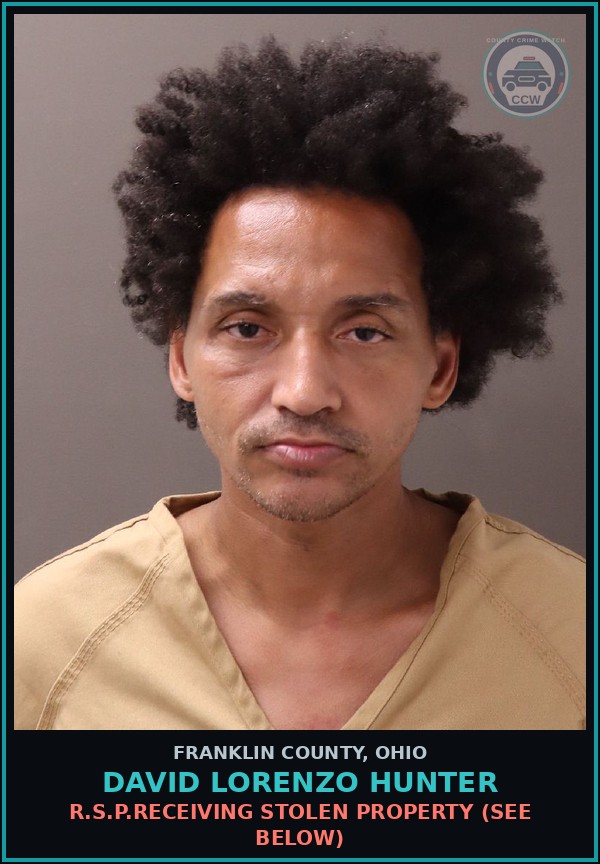 Booking mugshot of David Lorenzo Hunter in Franklin County
