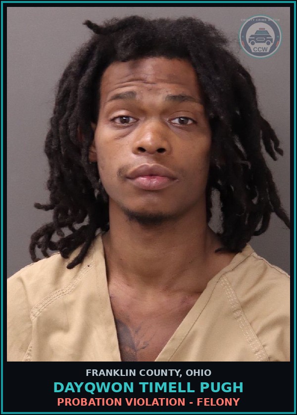 Booking mugshot of Dayqwon Timell Pugh in Franklin County