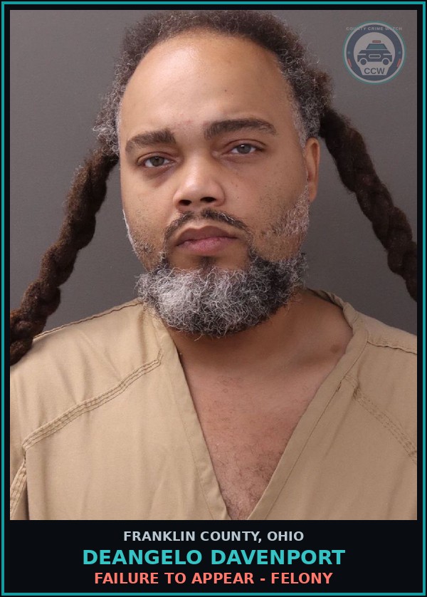 Booking mugshot of Deangelo Davenport in Franklin County