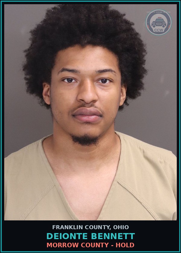 Booking mugshot of Deionte Bennett in Franklin County