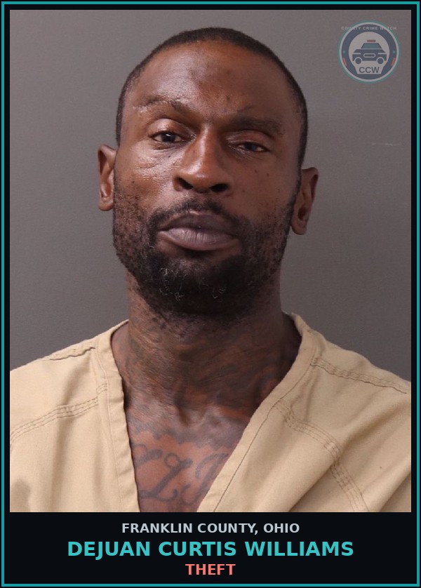 Booking mugshot of Dejuan Curtis Williams in Franklin County