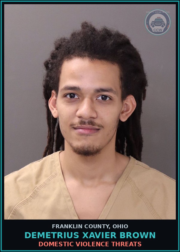 Booking mugshot of Demetrius Xavier Brown in Franklin County