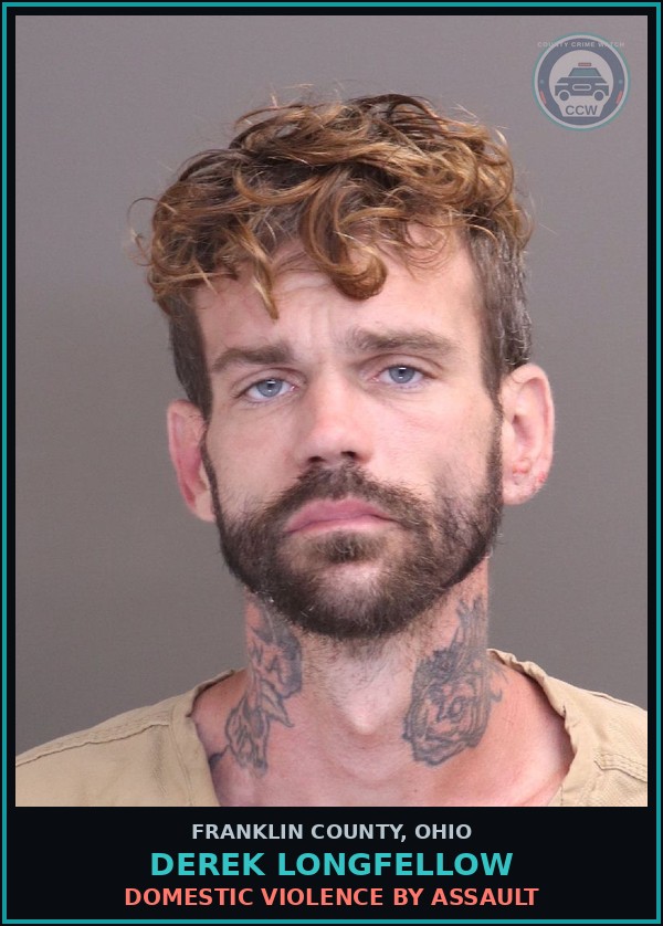 Booking mugshot of Derek Longfellow in Franklin County