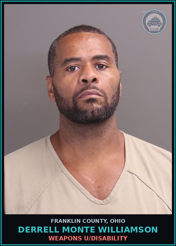 Booking mugshot of Derrell Monte Williamson in Franklin County
