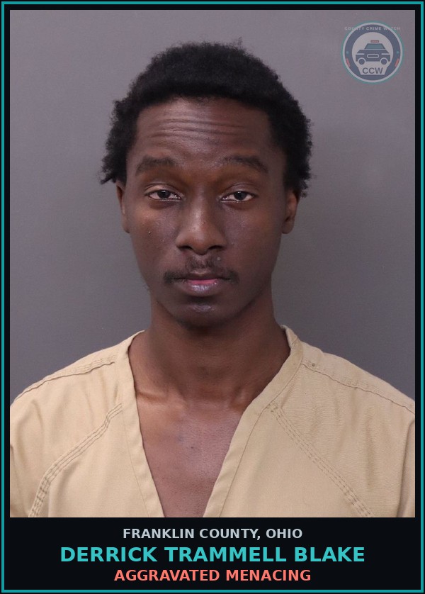 Booking mugshot of Derrick Trammell Blake in Franklin County