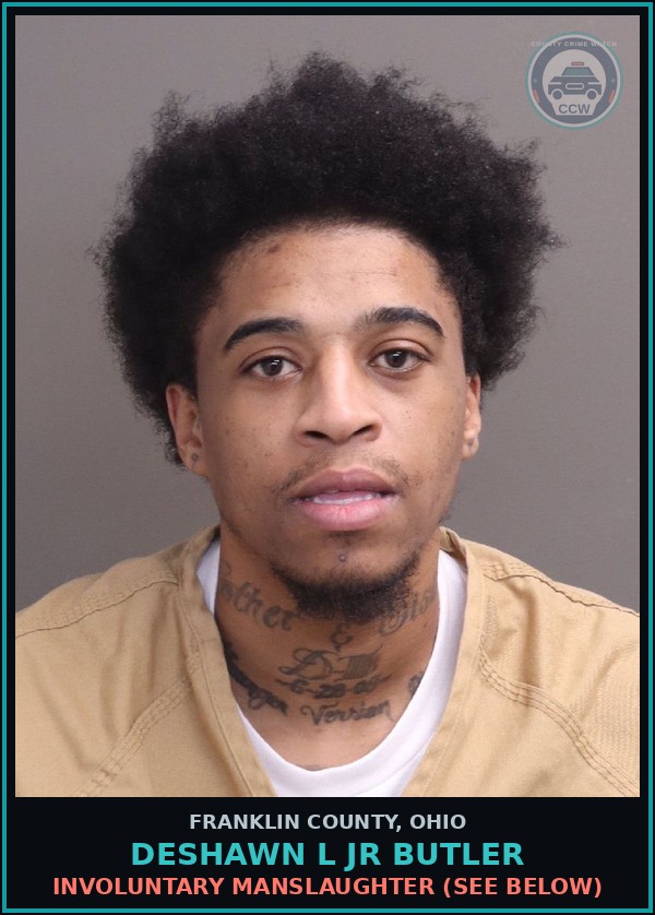 Booking mugshot of Deshawn L Jr Butler in Franklin County
