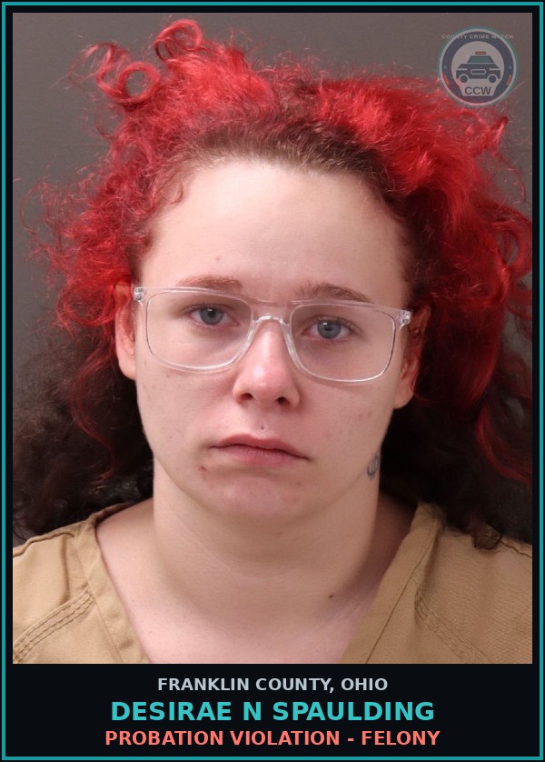 Booking mugshot of Desirae N Spaulding in Franklin County
