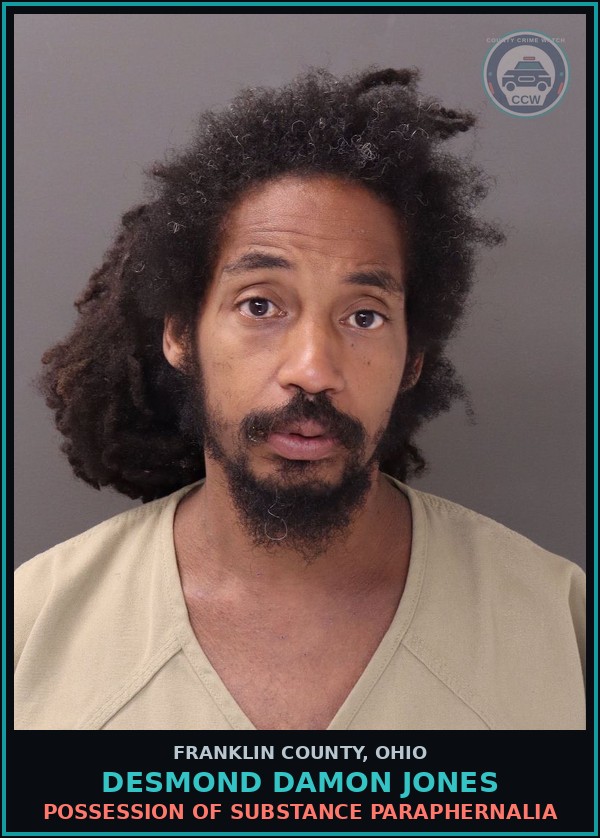 Booking mugshot of Desmond Damon Jones in Franklin County