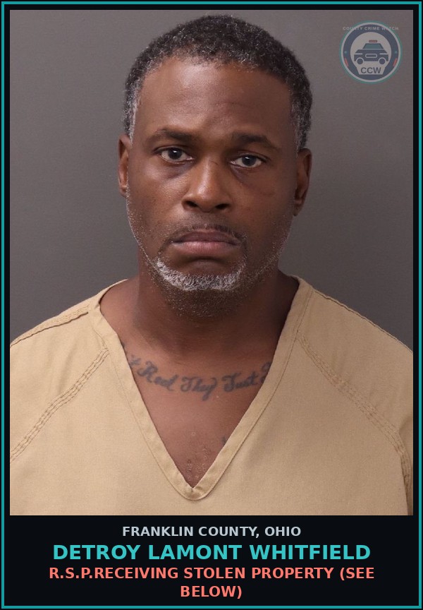 Booking mugshot of Detroy Lamont Whitfield in Franklin County