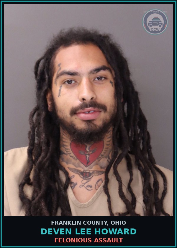 Booking mugshot of Deven Lee Howard in Franklin County