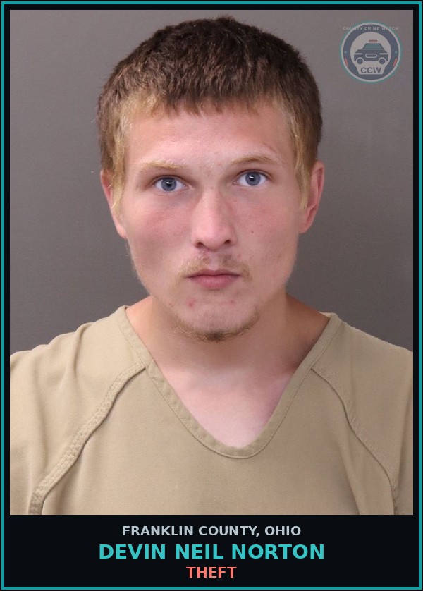 Booking mugshot of Devin Neil Norton in Franklin County