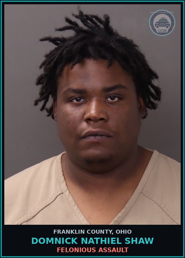 Booking mugshot of Domnick Nathiel Shaw in Franklin County