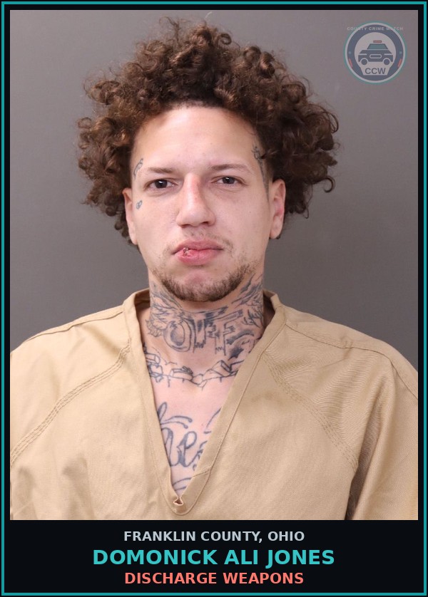Booking mugshot of Domonick Ali Jones in Franklin County