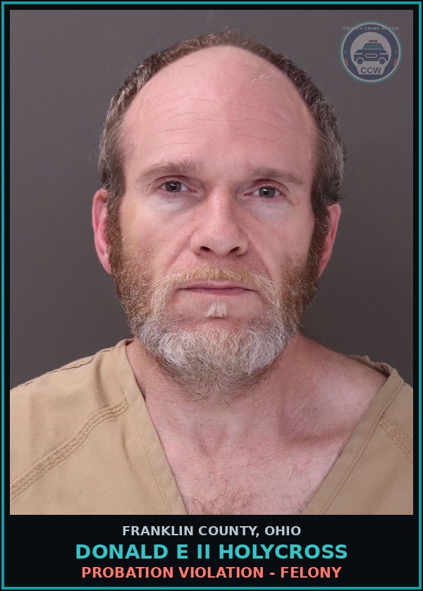 Booking mugshot of Donald E Ii Holycross in Franklin County