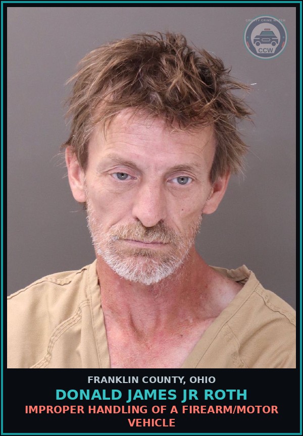 Booking mugshot of Donald James Jr Roth in Franklin County